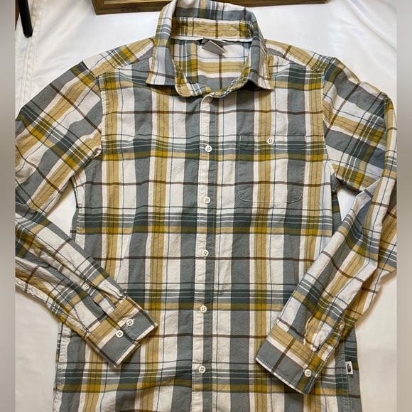 Mens The North Face size small yellow/green Hayden Pass 2.0 plaid button up - Picture 2 of 12